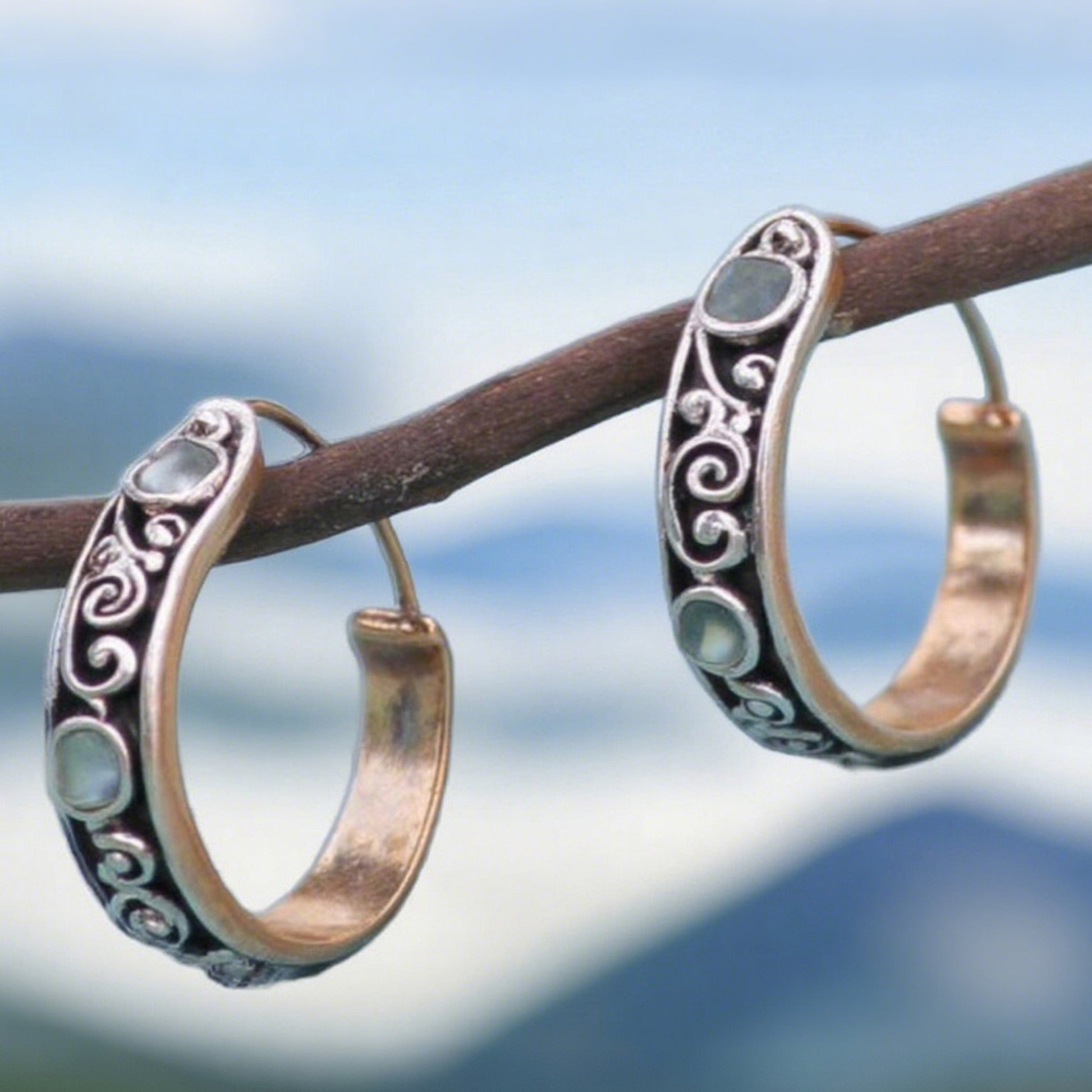 Vintage Scrollwork Hoop Earrings