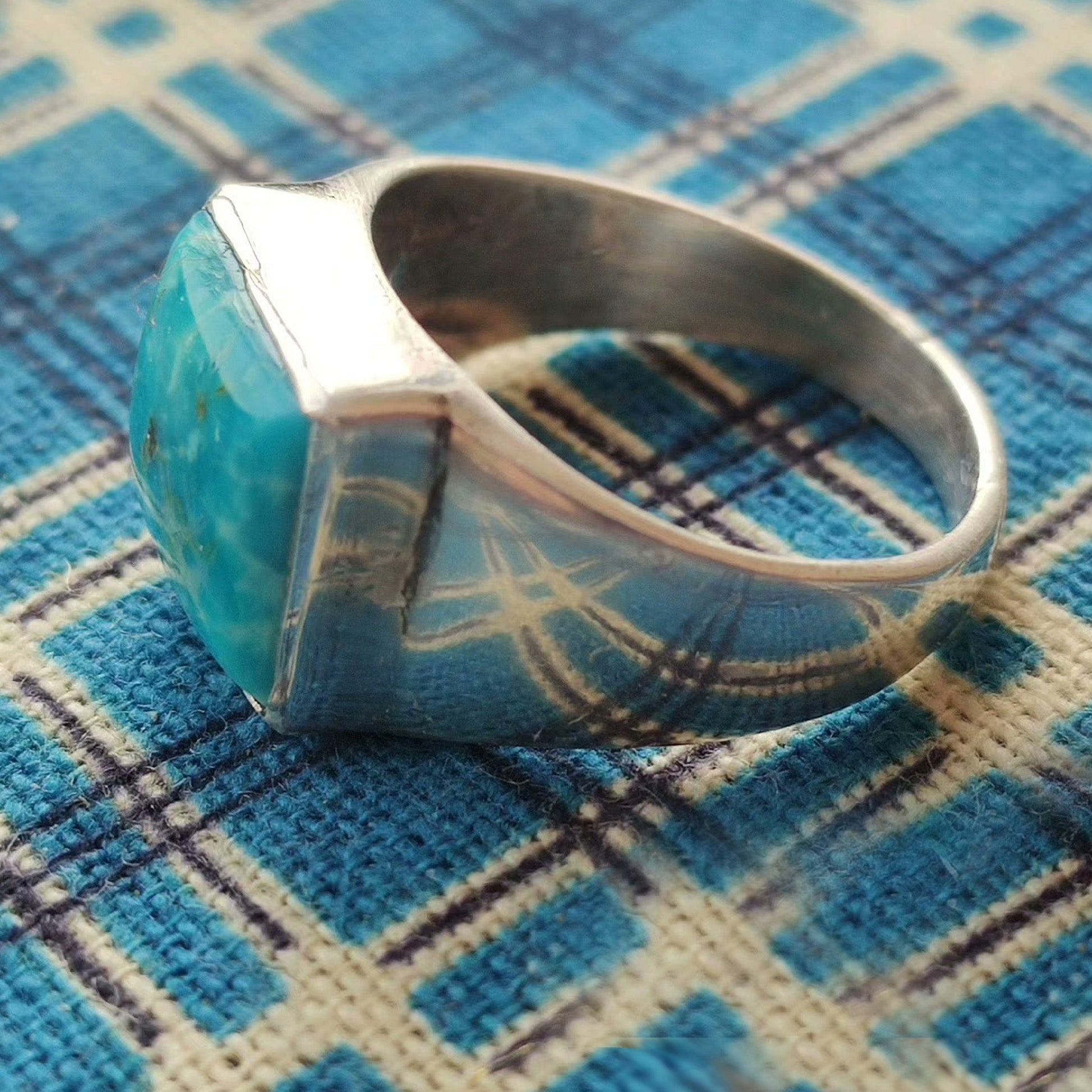 Natural Square Turquoise Ring