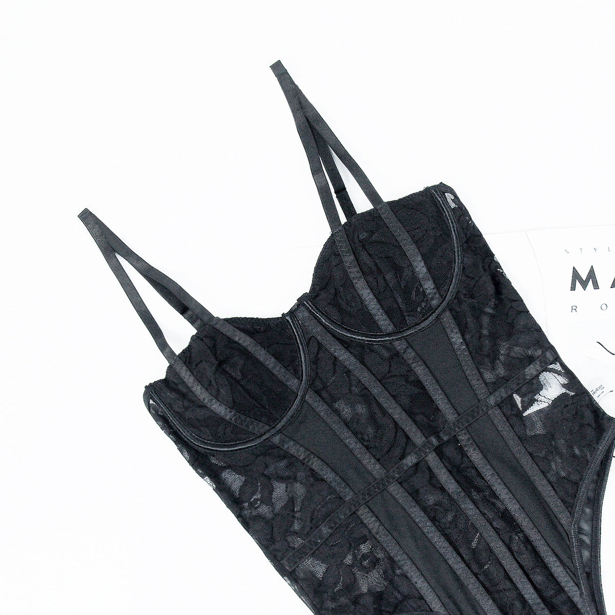 Floral Lace Spaghetti Strap Bodysuit
