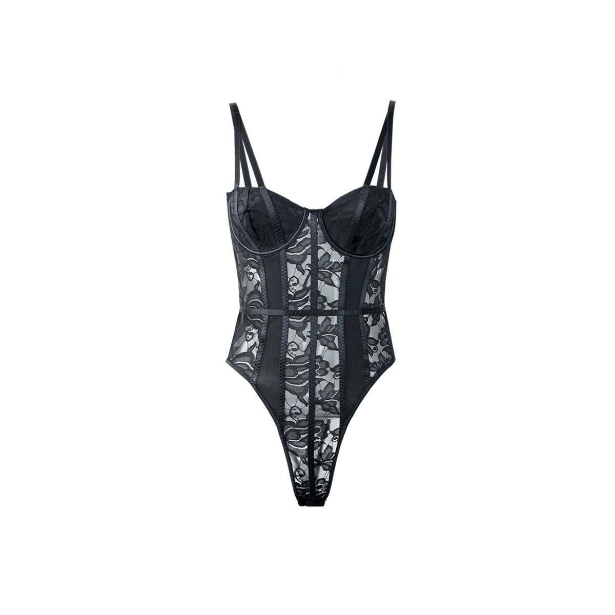 Floral Lace Spaghetti Strap Bodysuit
