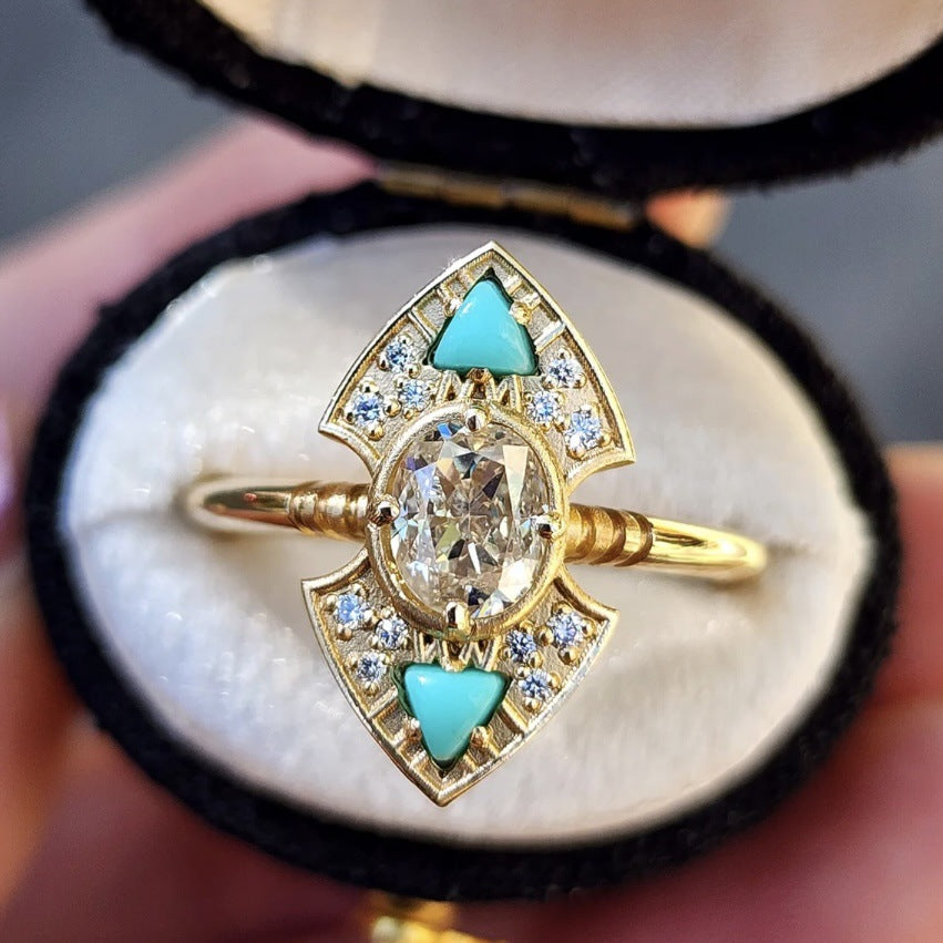 Handmade Retro Drip Gold Ring