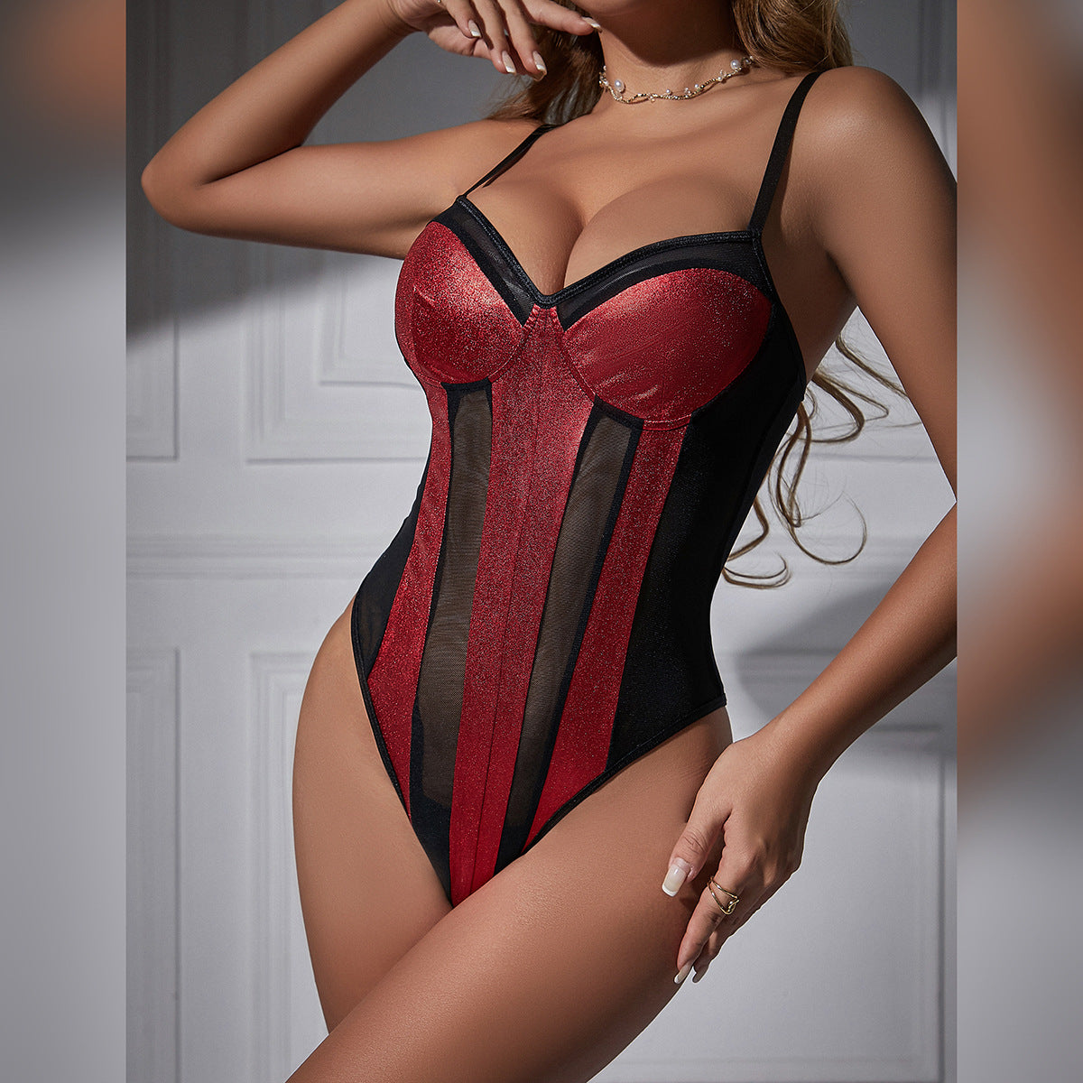 Sheer Backless Lace Bodysuit