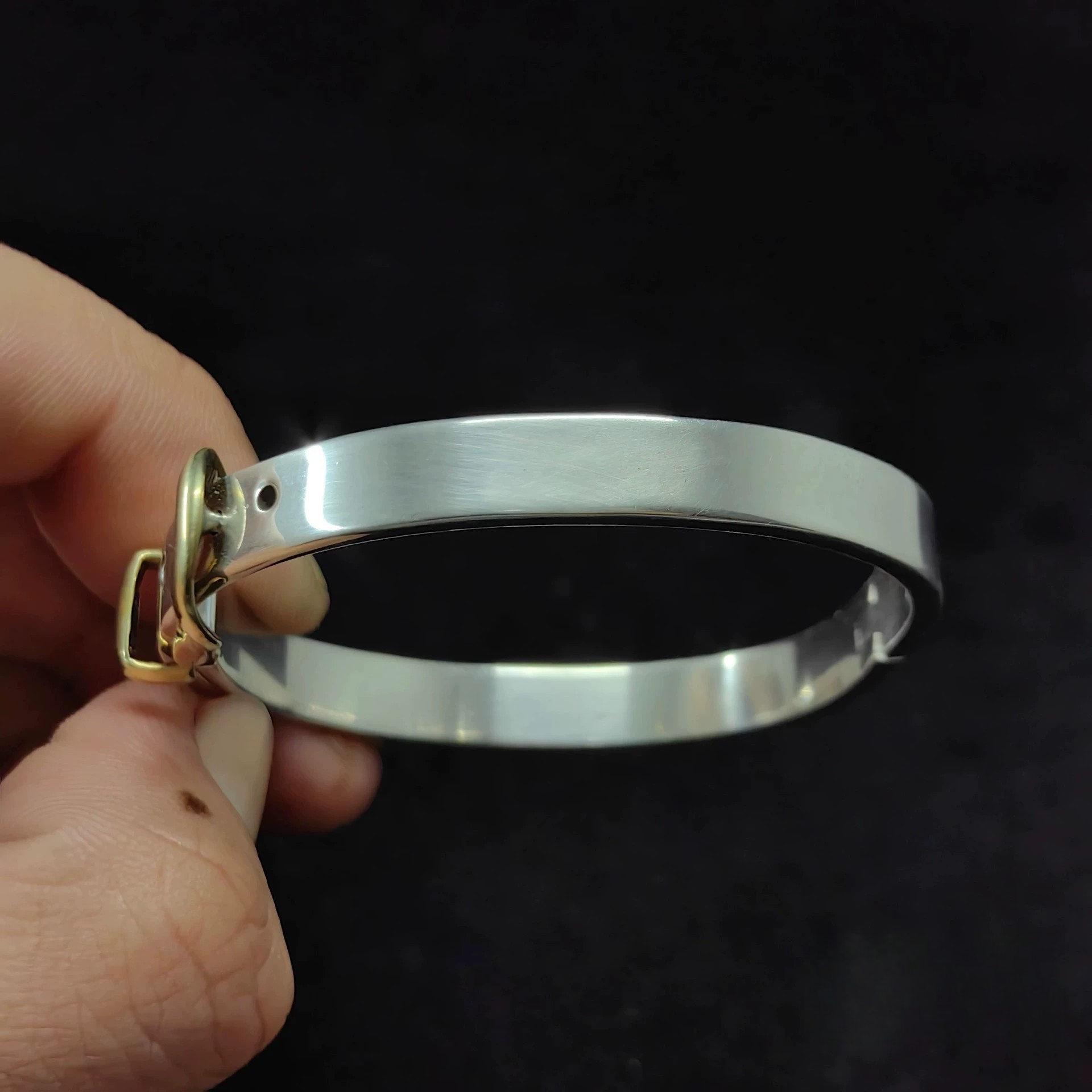Sterling Silver Belt Buckle Bangle Bracelet