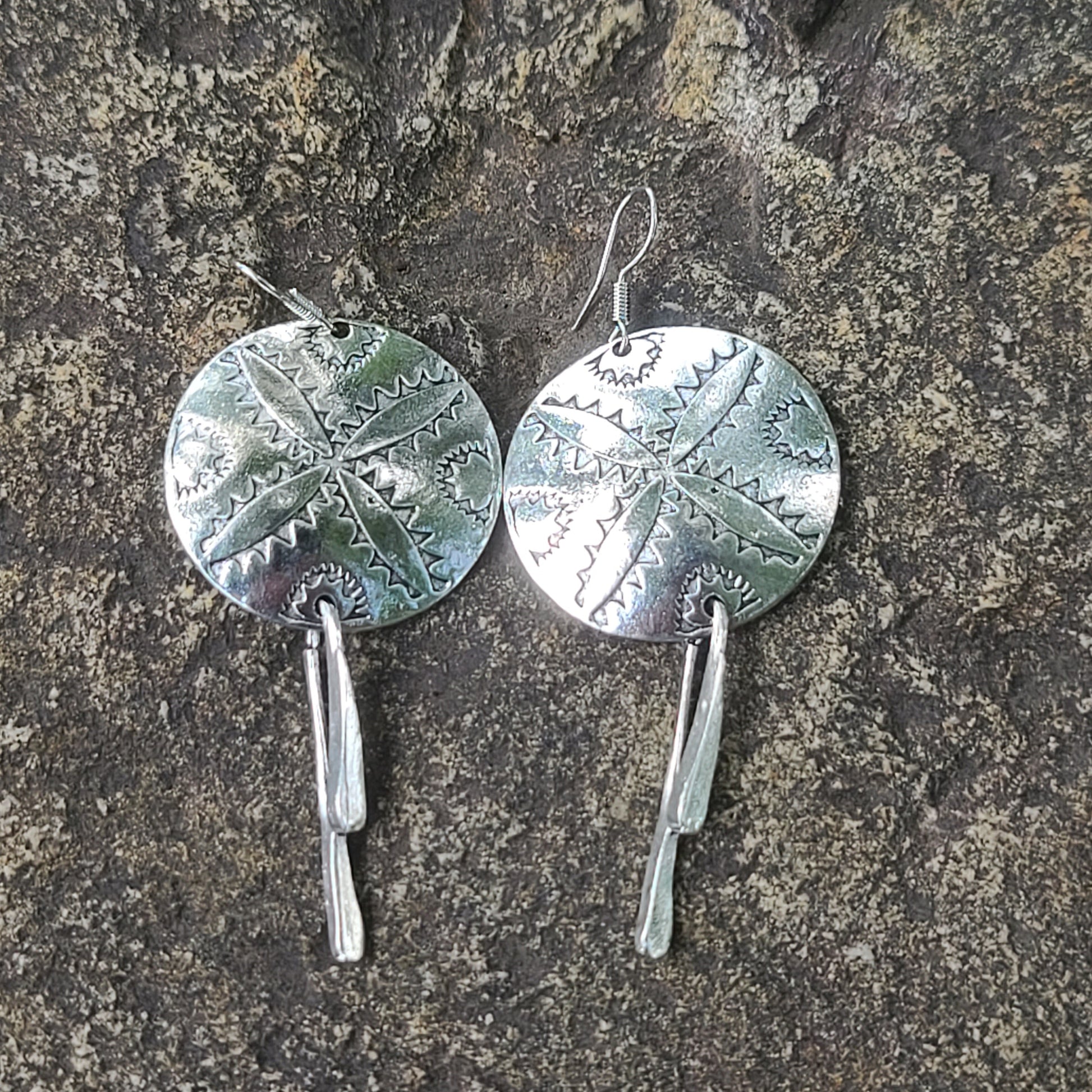 Tribal Sunburst Disc Earrings