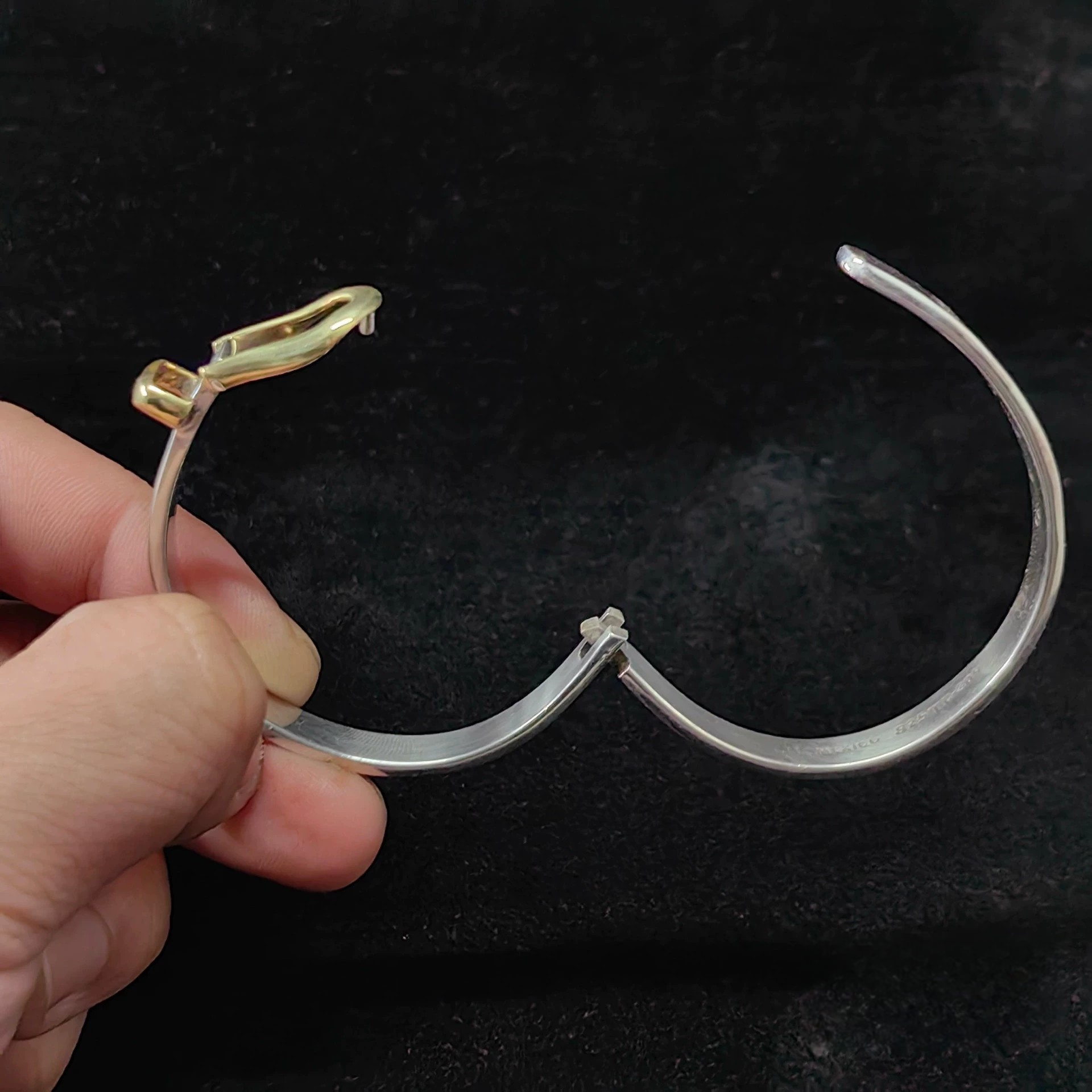 Sterling Silver Belt Buckle Bangle Bracelet