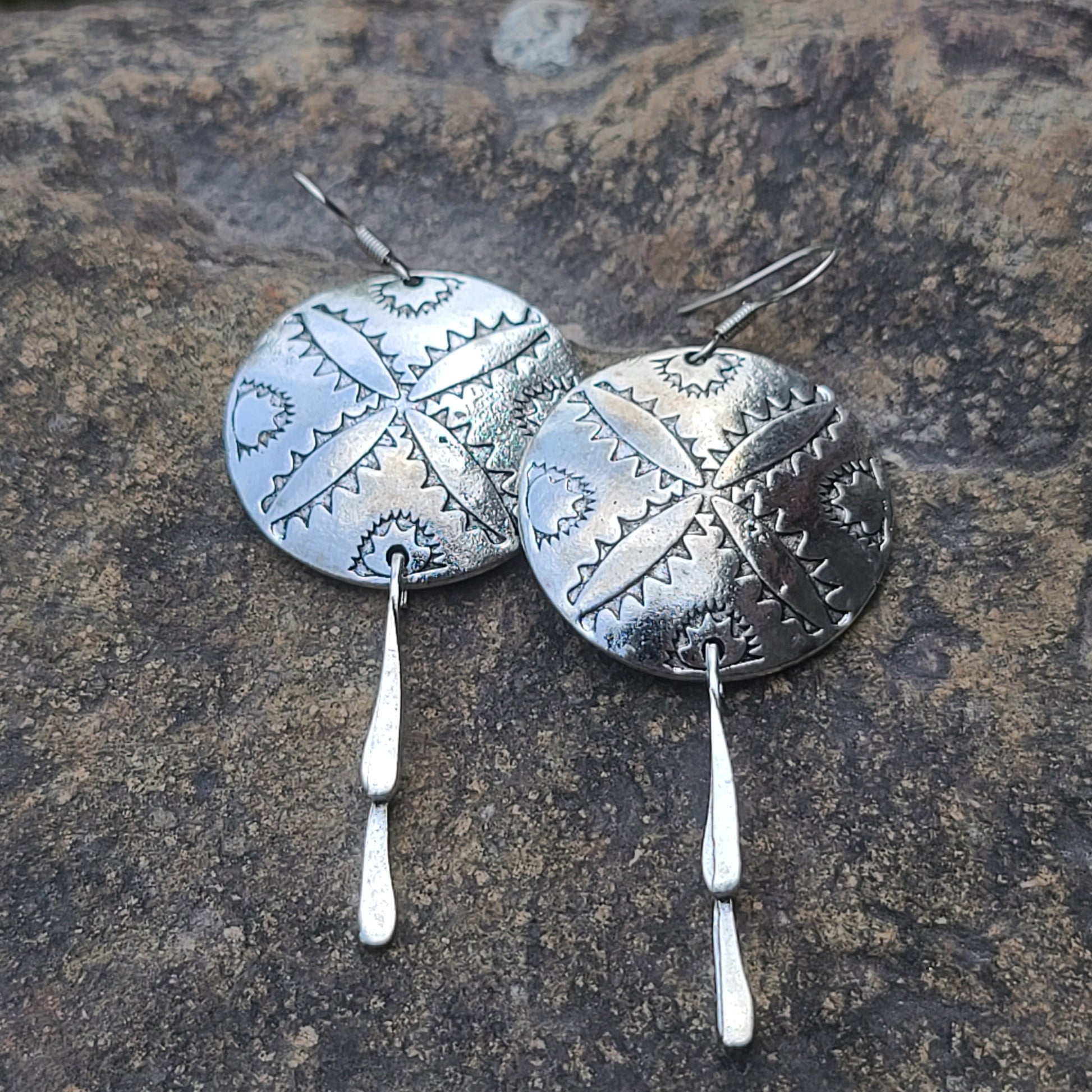 Tribal Sunburst Disc Earrings