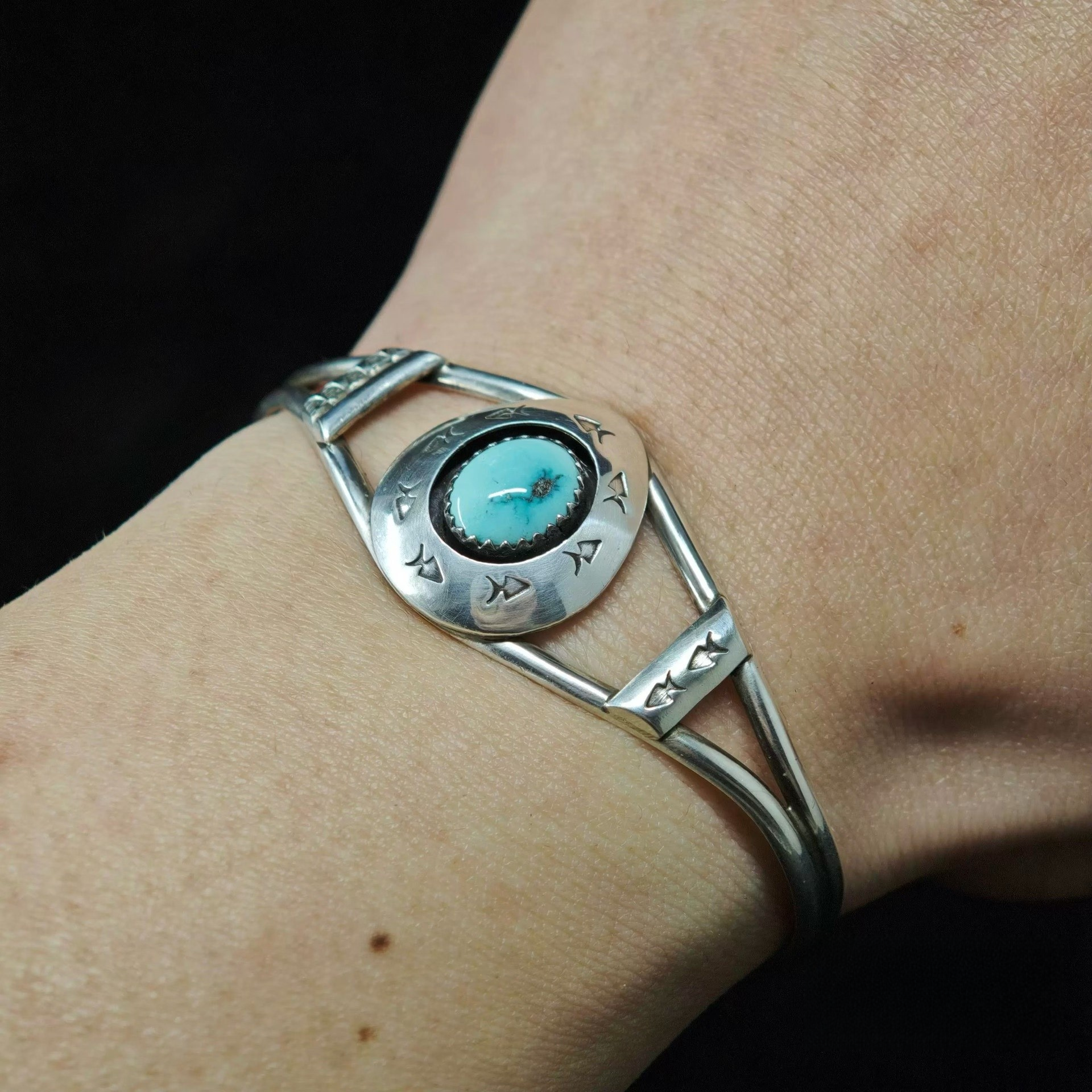 Handcrafted Sterling Silver Turquoise Cuff Bracelet