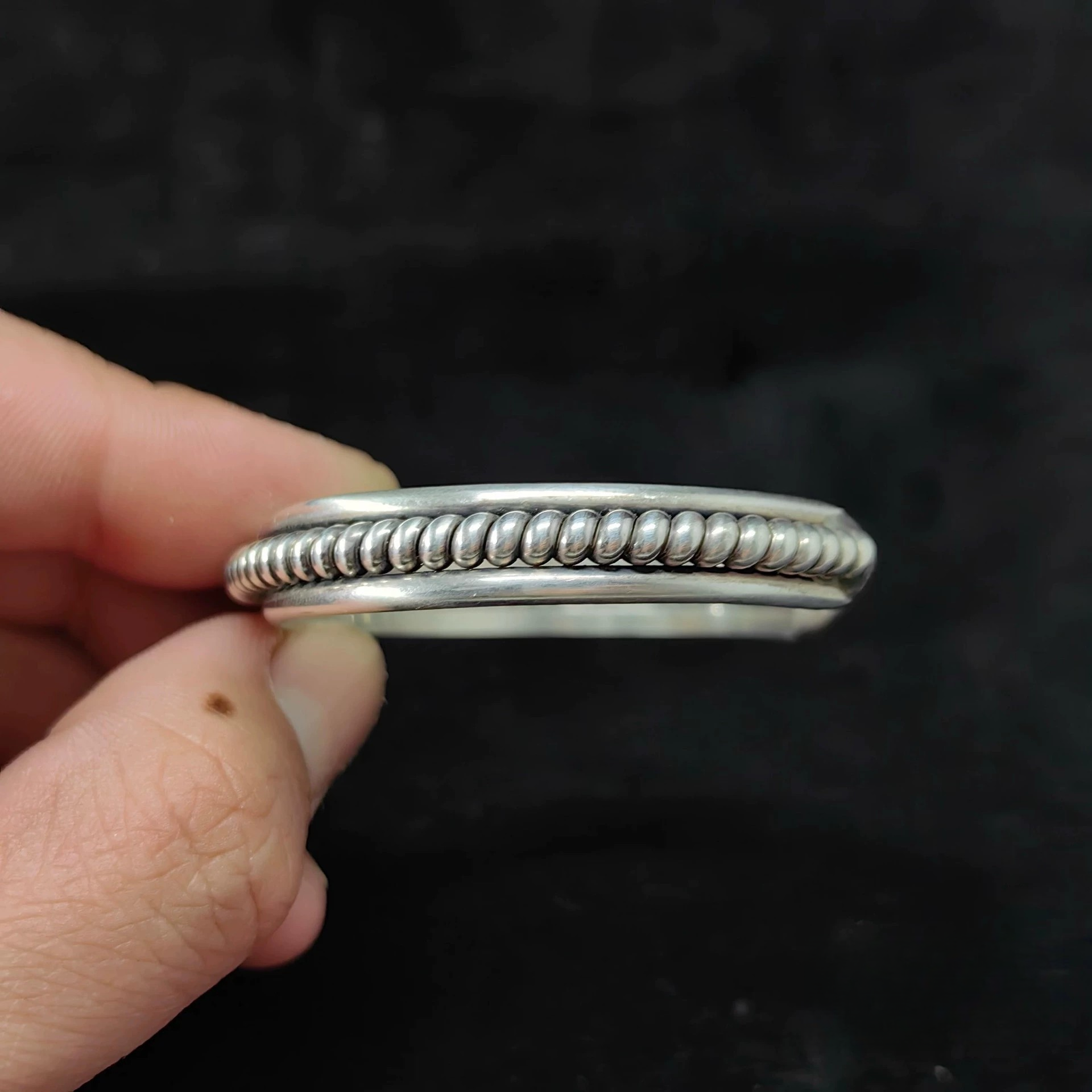 Handcrafted Sterling Silver Rope Twist Cuff Bracelet – Classic Western Unisex Bangle