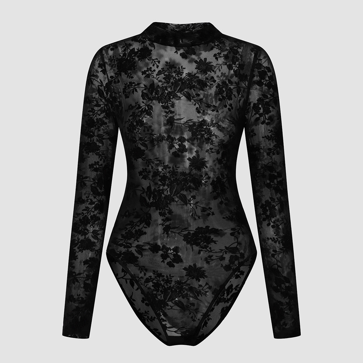 Sexy Black Lace Sheer Bodysuit