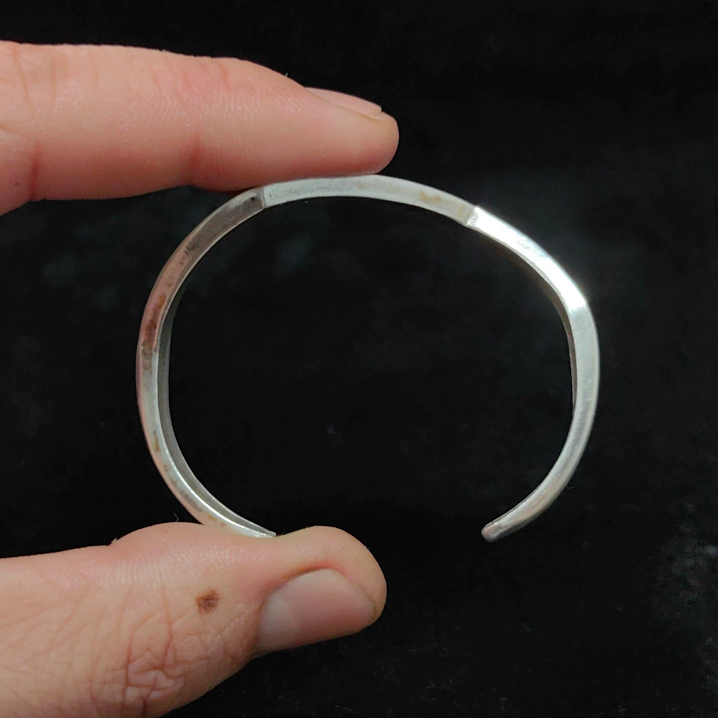 Chevron Turquoise Inlay Sterling Silver Cuff Bracelet – V-Shaped Modern Southwestern Bangle for Women