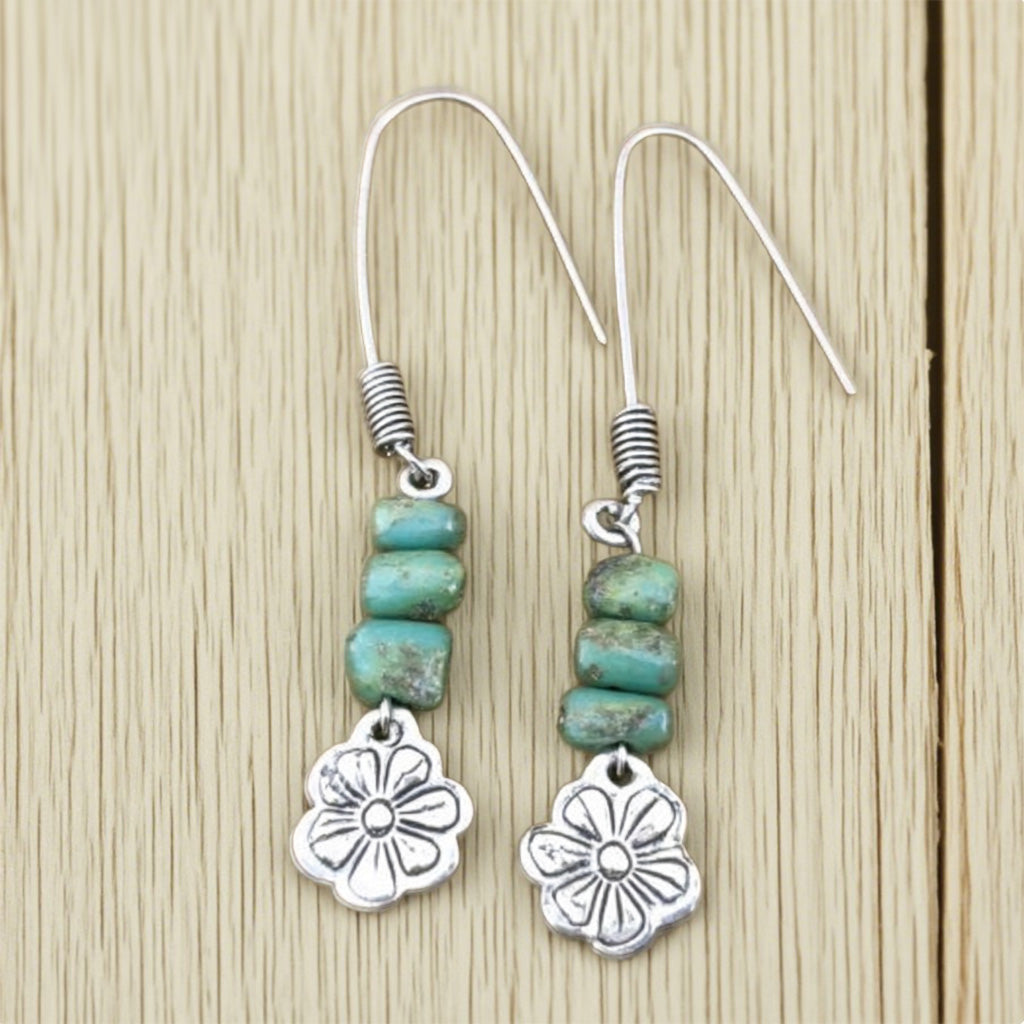 Boho Turquoise Beaded Earrings
