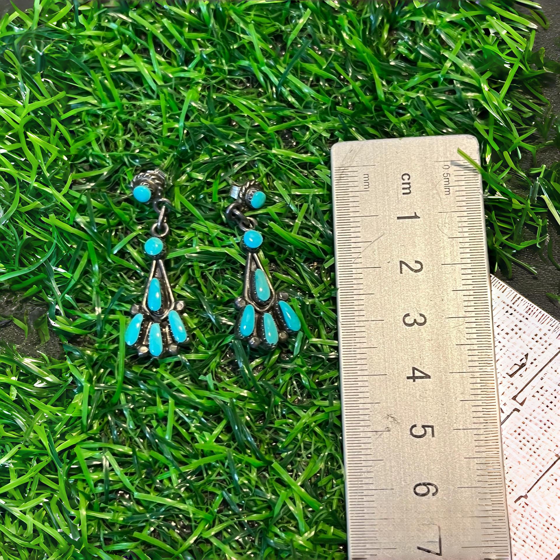 925 silver turquoise pendant women's earrings