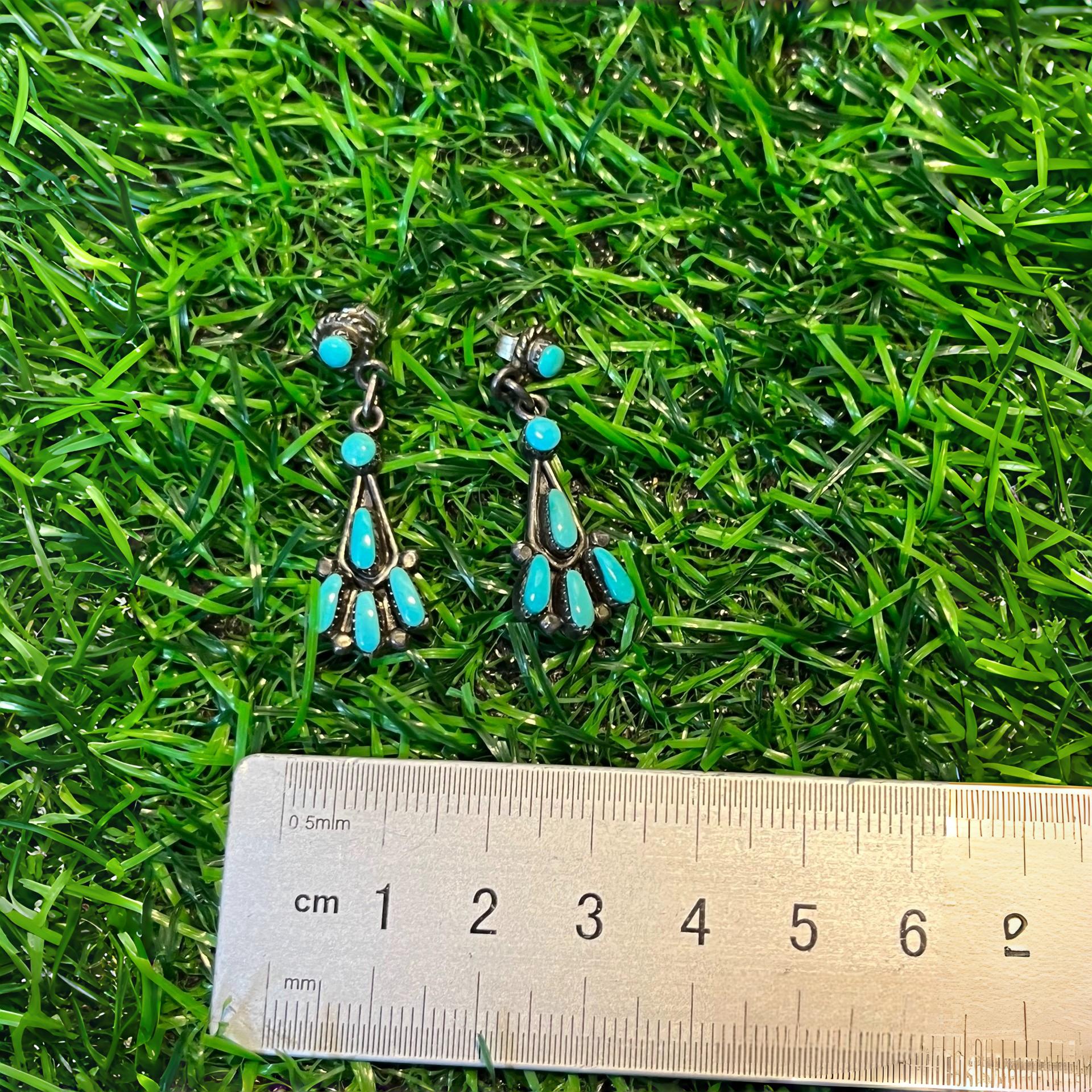 925 silver turquoise pendant women's earrings
