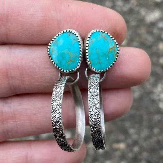 Turquoise Pendant Earrings for Women