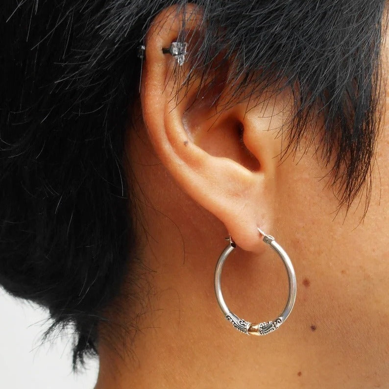 925 silver carved totem earrings
