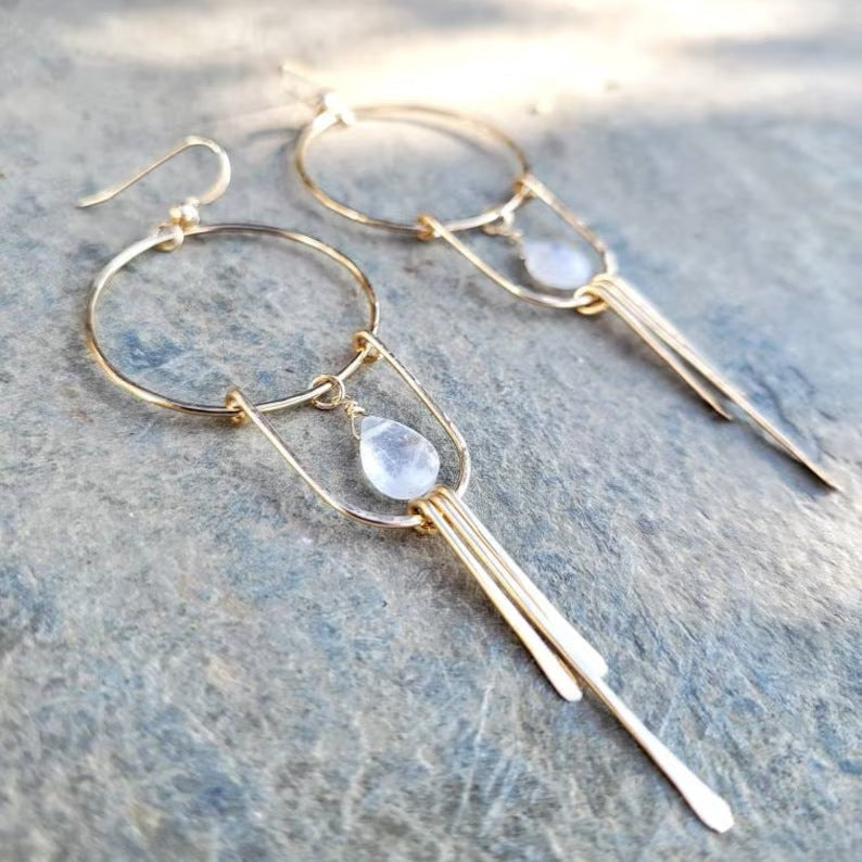 Bohemian pendant crystal women's earrings