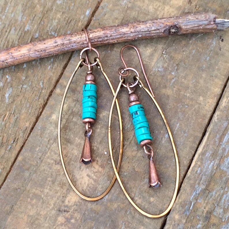 Bohemian Turquoise Beads Women's Earrings Gift