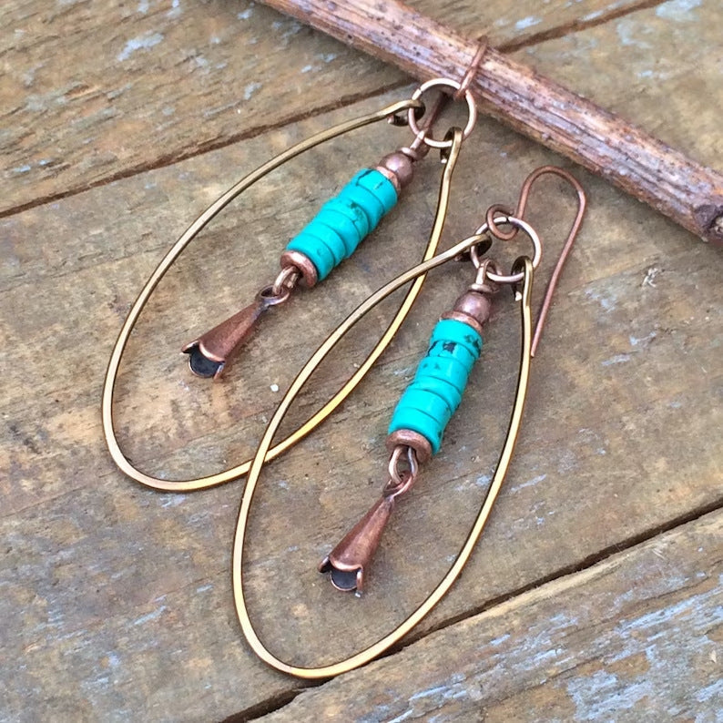 Bohemian Turquoise Beads Women's Earrings Gift