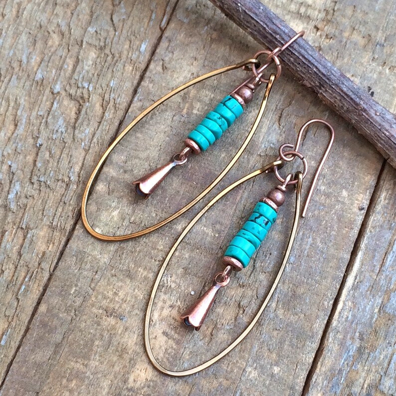 Bohemian Turquoise Beads Women's Earrings Gift