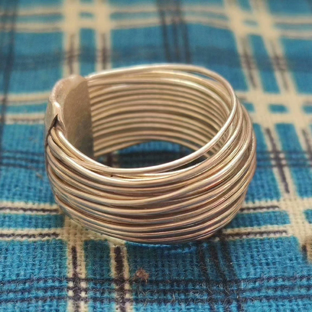 Multilayered Silver Wire Ring – Elegant Statement Jewelry for Everyday Wear