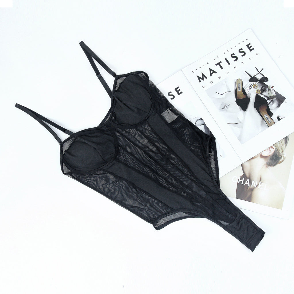 Sheer Backless Lace Bodysuit