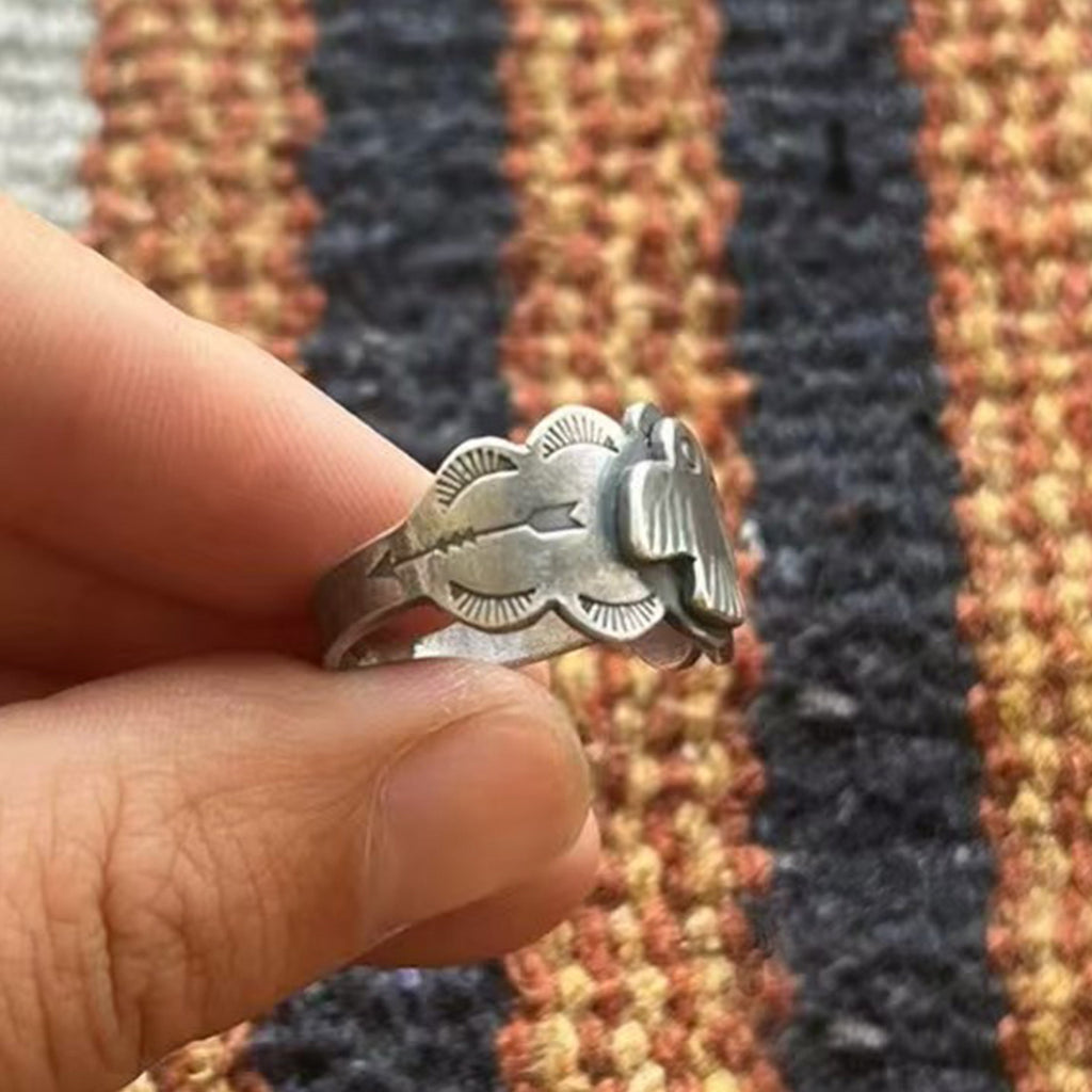 Vintage Thunderbird Ring – Sterling Silver Southwest Native-Inspired Totem Jewelry