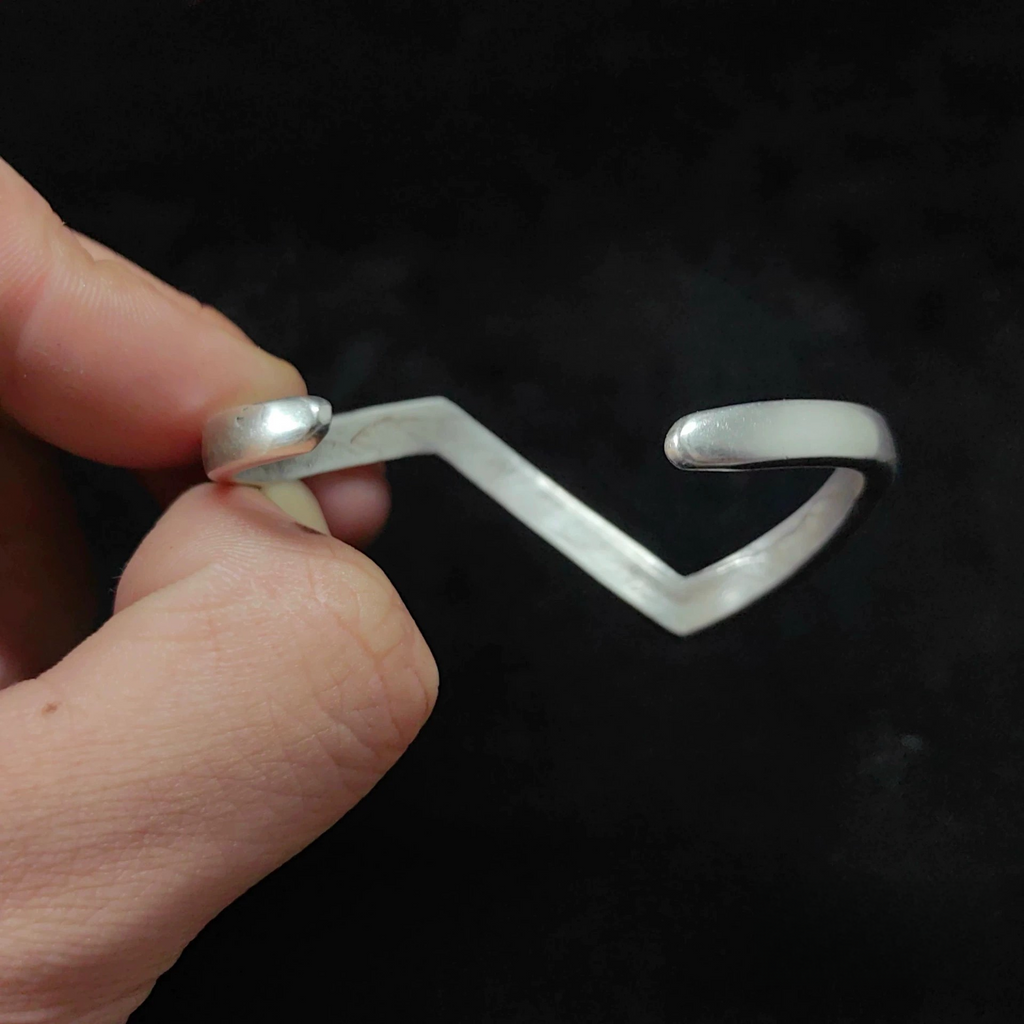 Chevron Turquoise Inlay Sterling Silver Cuff Bracelet – V-Shaped Modern Southwestern Bangle for Women