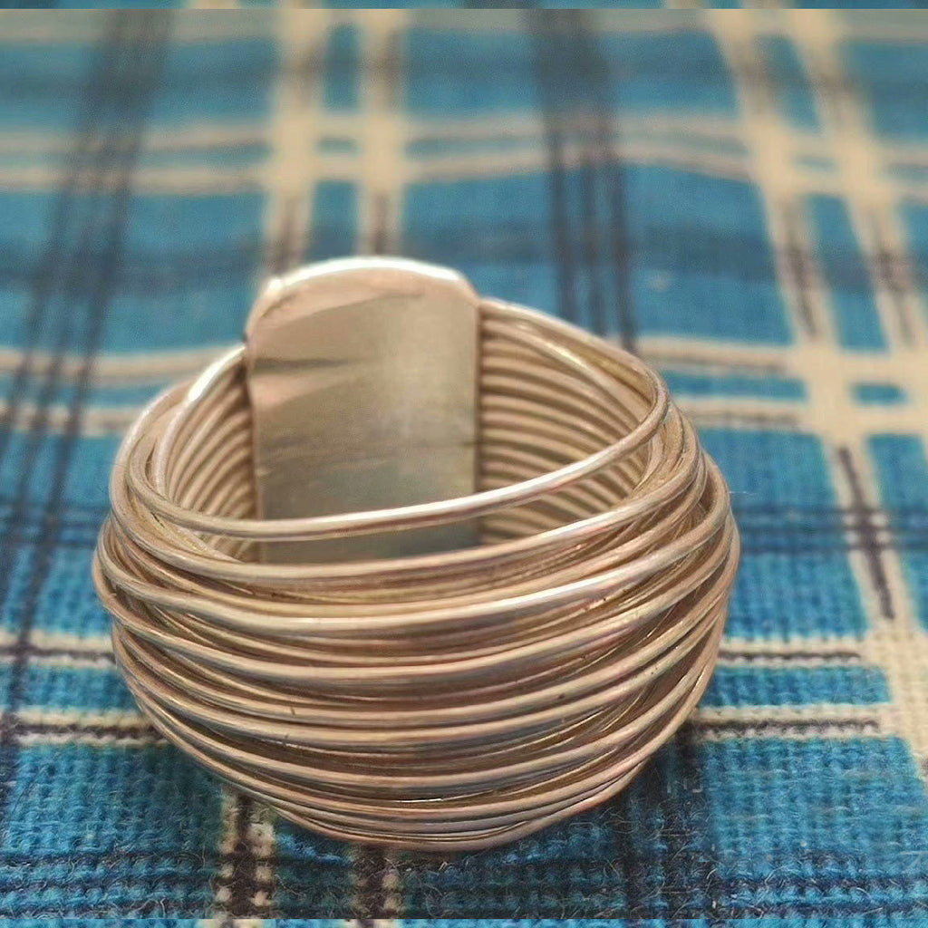 Multilayered Silver Wire Ring – Elegant Statement Jewelry for Everyday Wear
