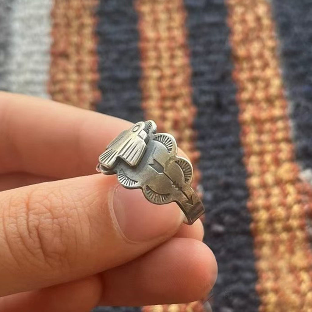 Vintage Thunderbird Ring – Sterling Silver Southwest Native-Inspired Totem Jewelry