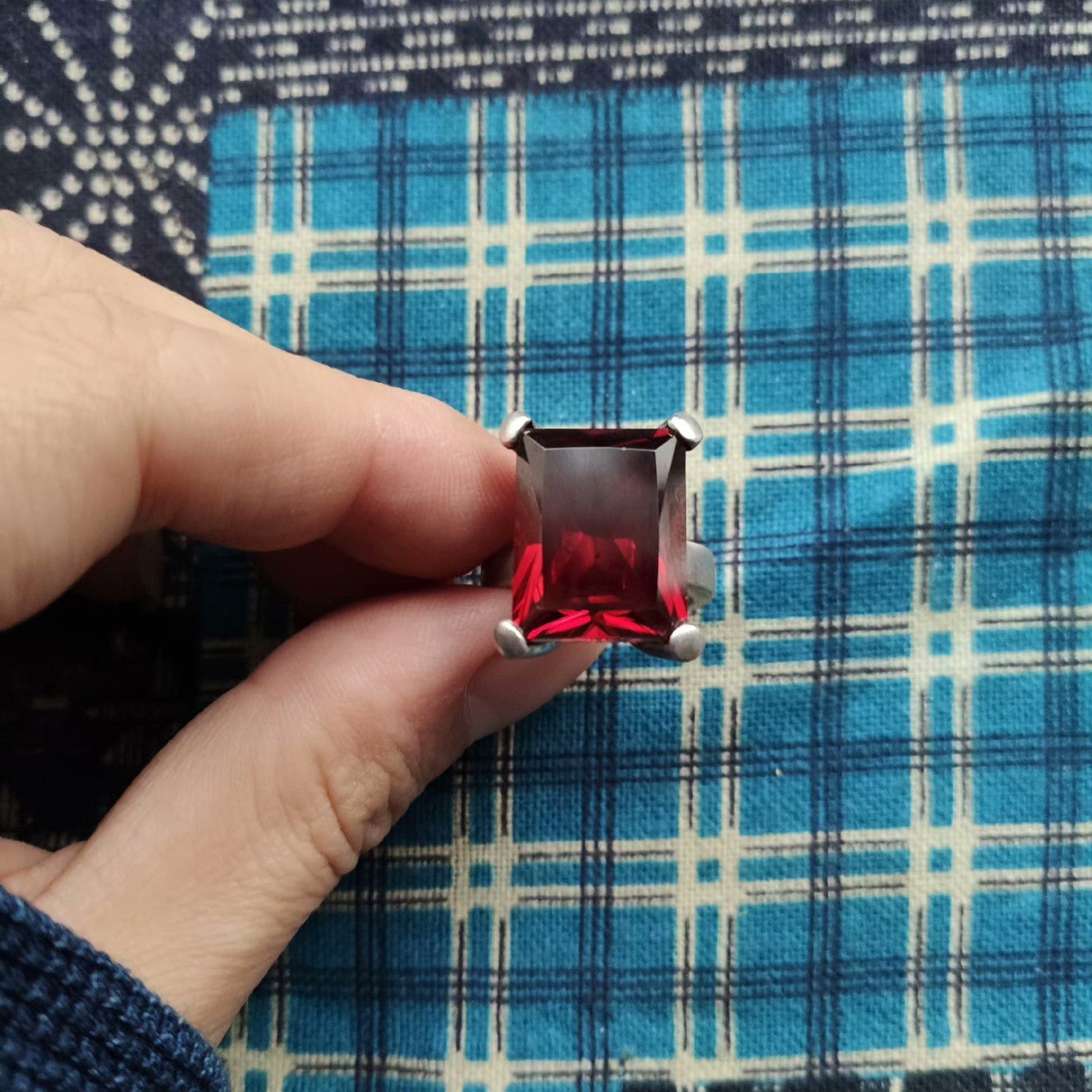 Elegant Ruby Red Emerald-Cut Ring