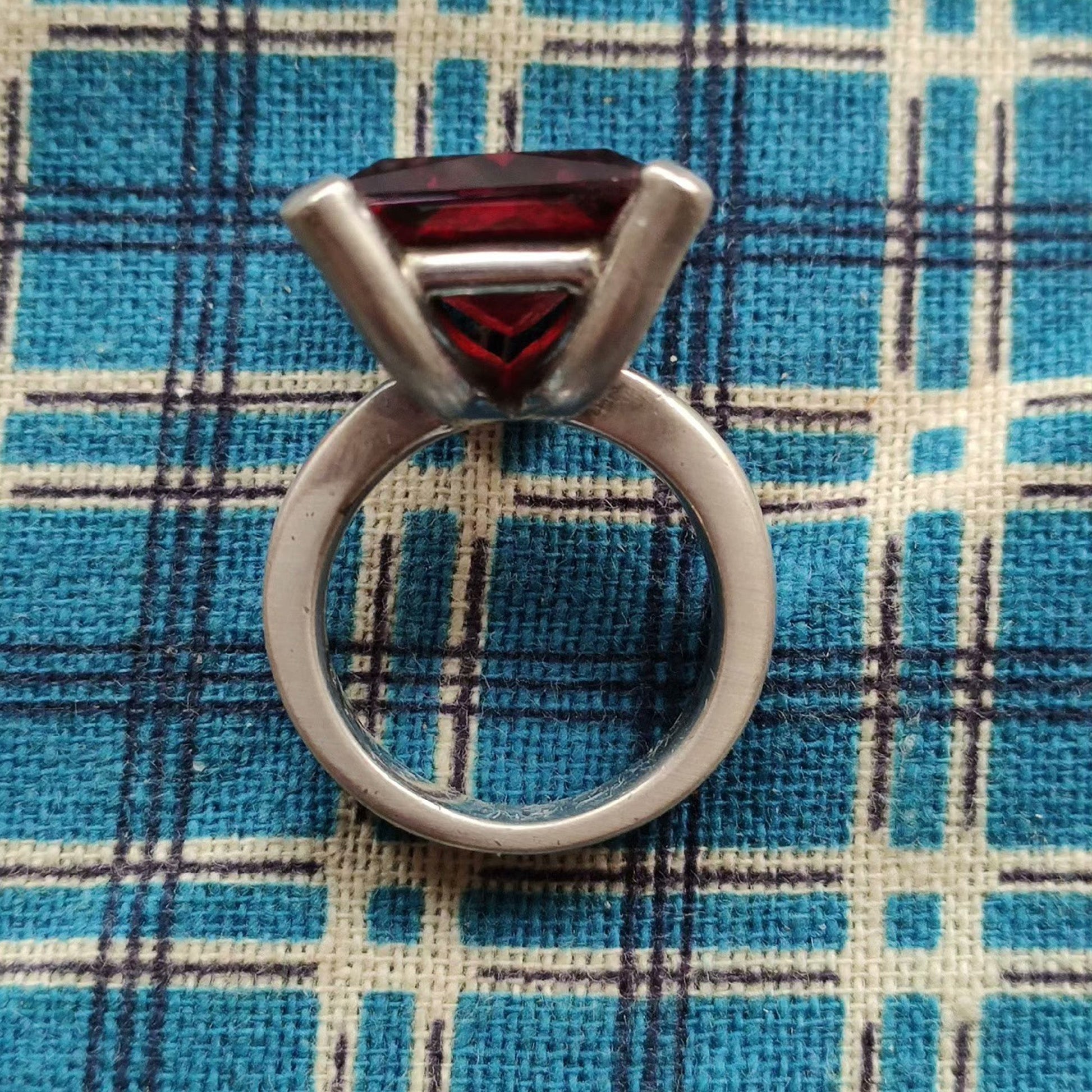 Elegant Ruby Red Emerald-Cut Ring
