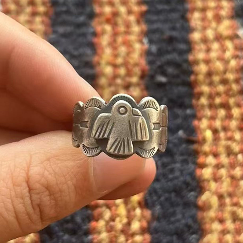 Vintage Thunderbird Ring – Sterling Silver Southwest Native-Inspired Totem Jewelry