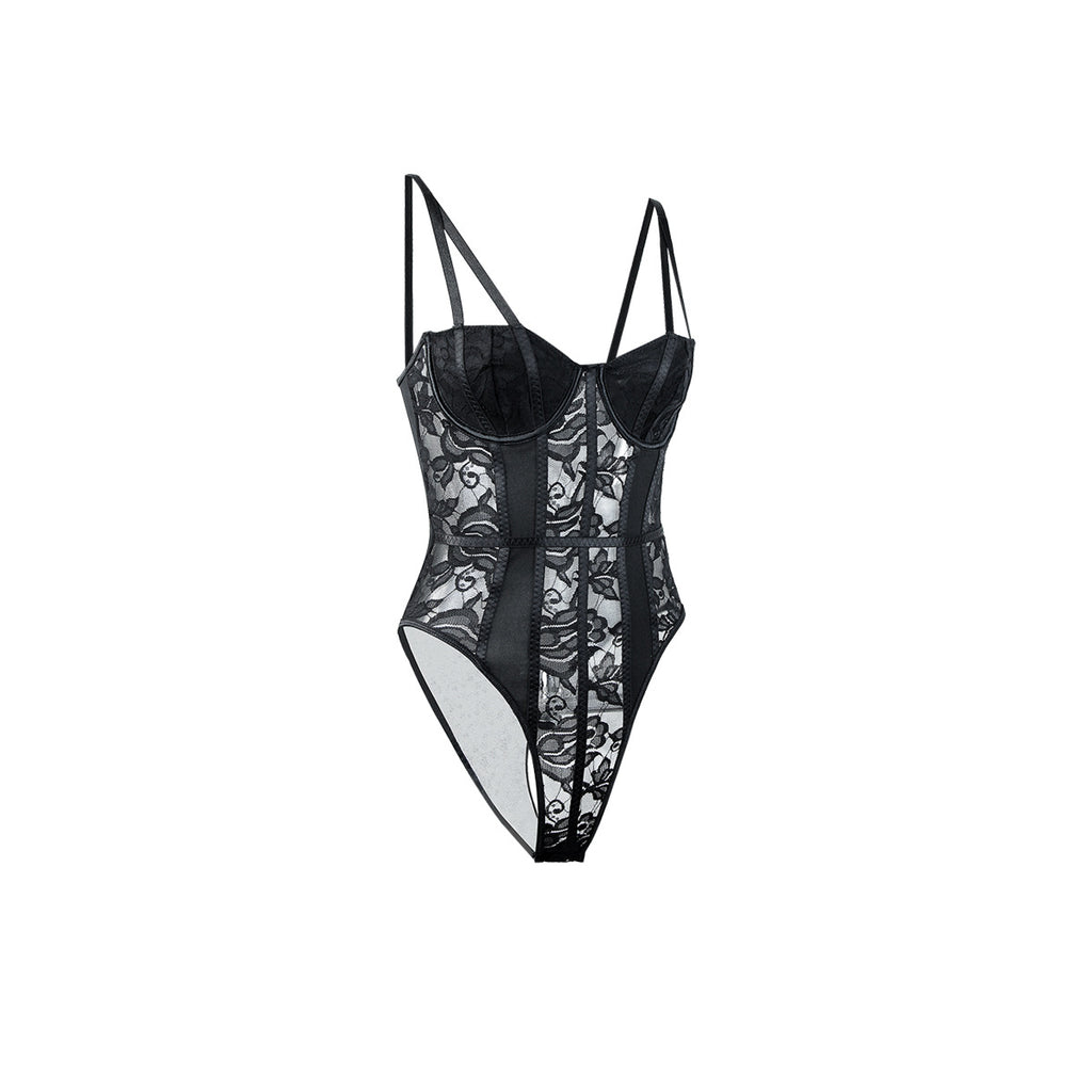 Floral Lace Spaghetti Strap Bodysuit