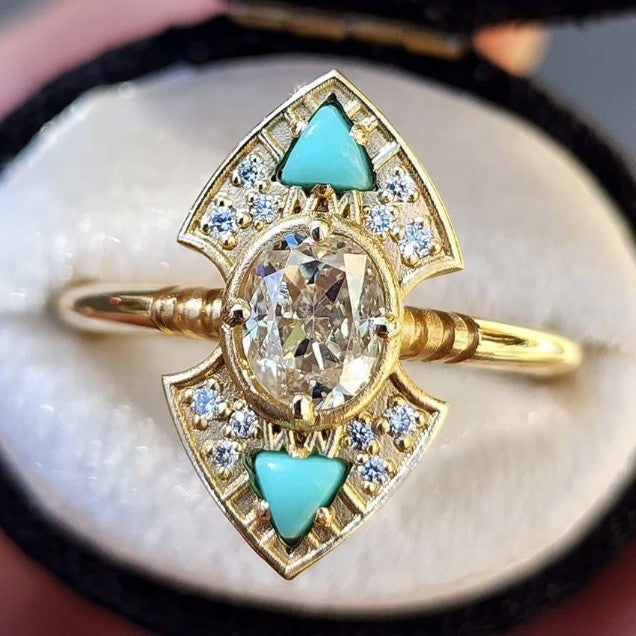 Handmade Retro Drip Gold Ring