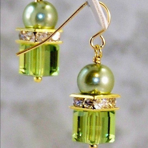 Retro Square Spliced Bead Earrings – Vintage Boho Design