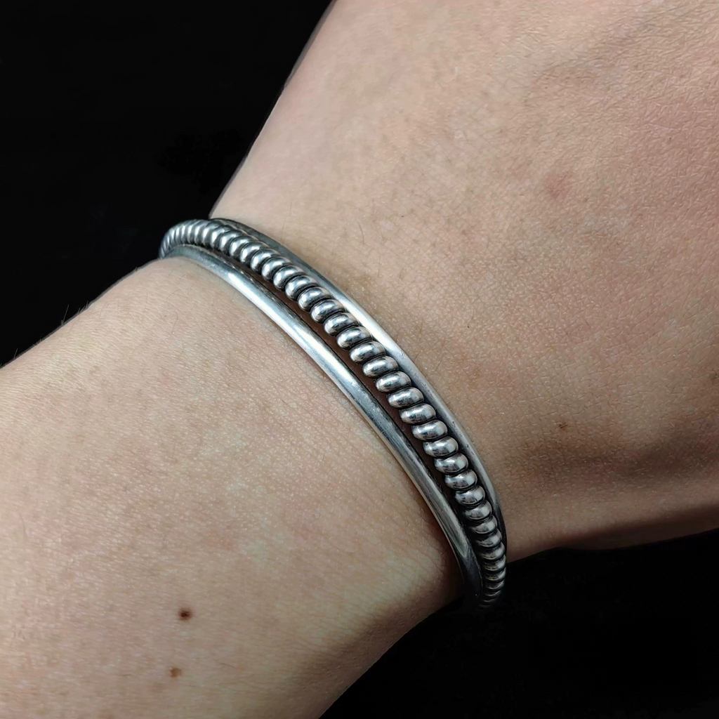 Handcrafted Sterling Silver Rope Twist Cuff Bracelet – Classic Western Unisex Bangle
