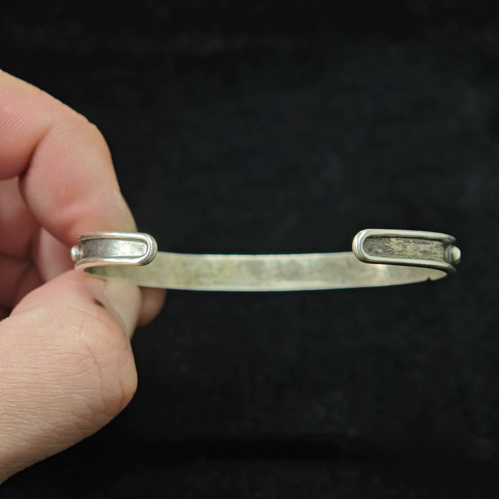 Vintage Sterling Silver Cuff Bracelet with Multiple Turquoise Stones – Handmade Southwestern Boho Jewelry